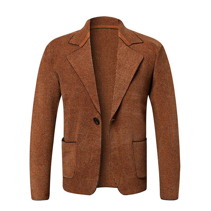Herren eleganter Strickblazer mit praktischen Taschen Aliams