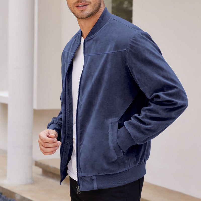 Herren elegante Bomberjacke aus hochwertigem Velours Aliams