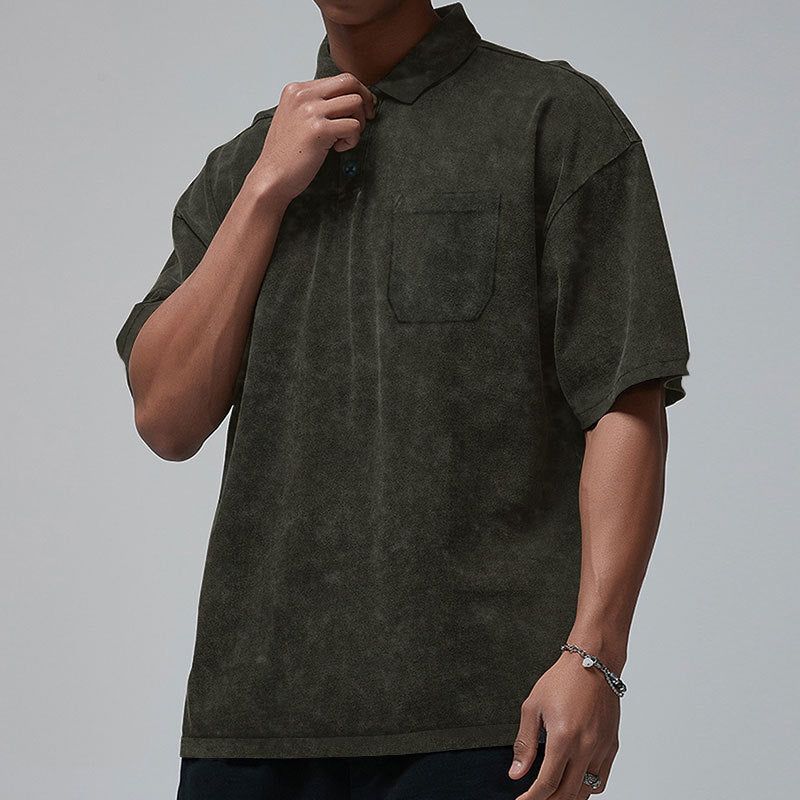 Herren lässiges Poloshirt mit Brusttasche und modischem Design Aliams