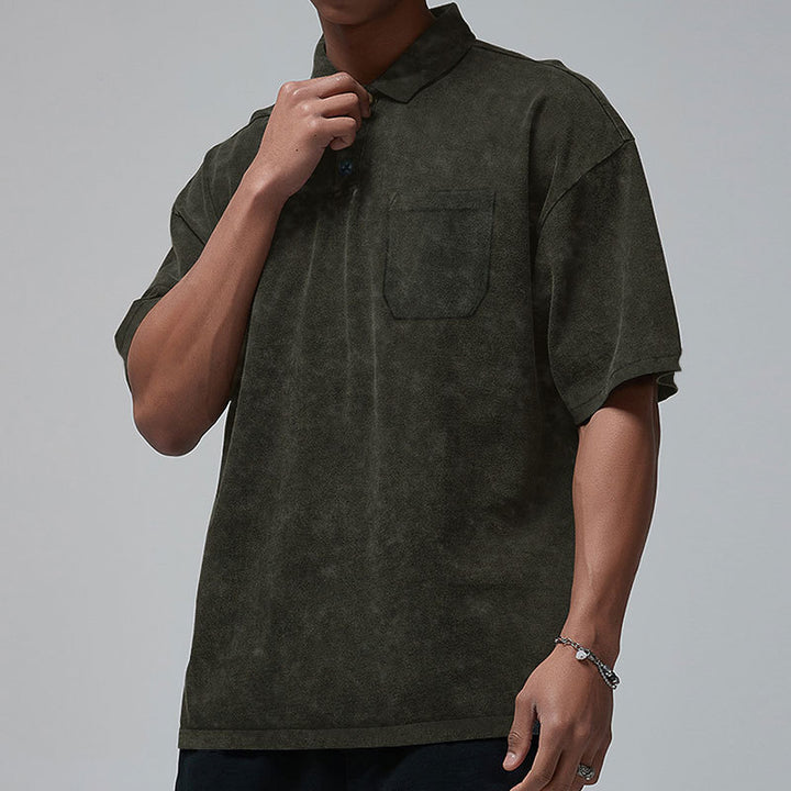 Herren lässiges Poloshirt mit Brusttasche und modischem Design Aliams