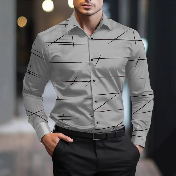 Herren Hemd mit raffiniertem Linienmuster Aliams