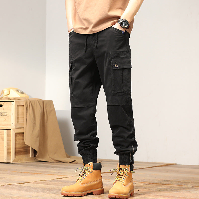 Herren Cargo-Hose mit multifunktionalen Taschen und elastischem Abschluss Aliams