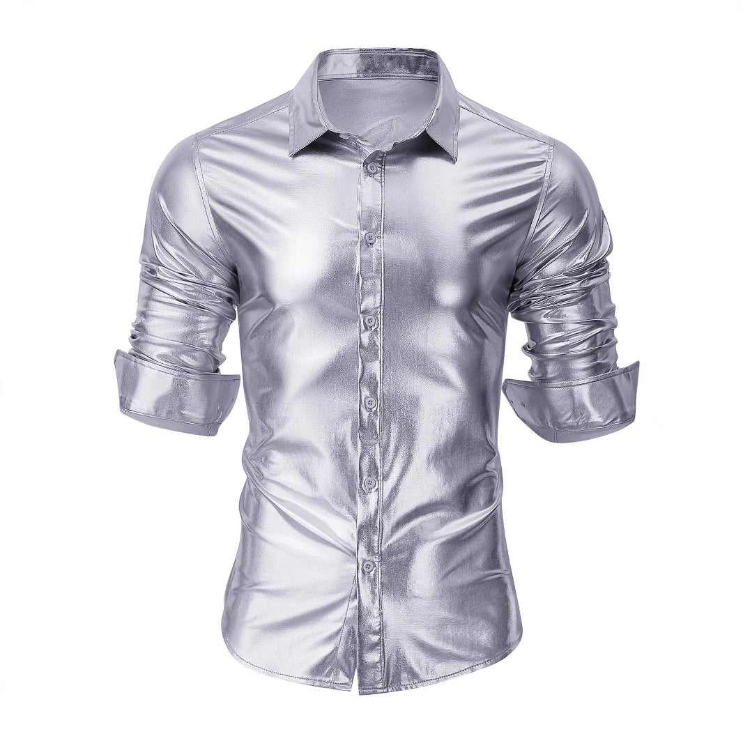 Herren elegantes Glanzhemd aus hochwertigen Materialien Aliams