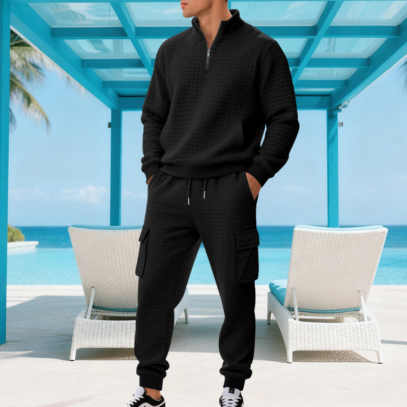 Herren Sweatshirt und Jogginghose Set mit Reißverschluss und praktischen Taschen Aliams