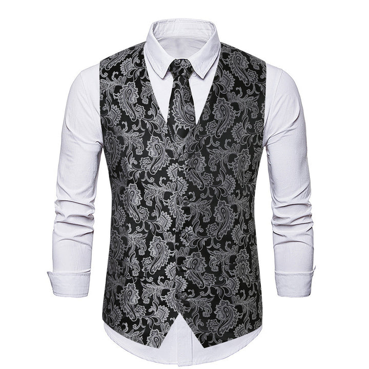 Herren Elegante Weste mit floraler Musterung Aliams