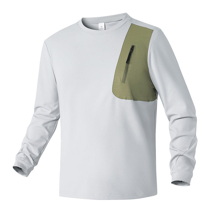 Herren funktionales Langarm-Shirt mit praktischer Brusttasche Aliams