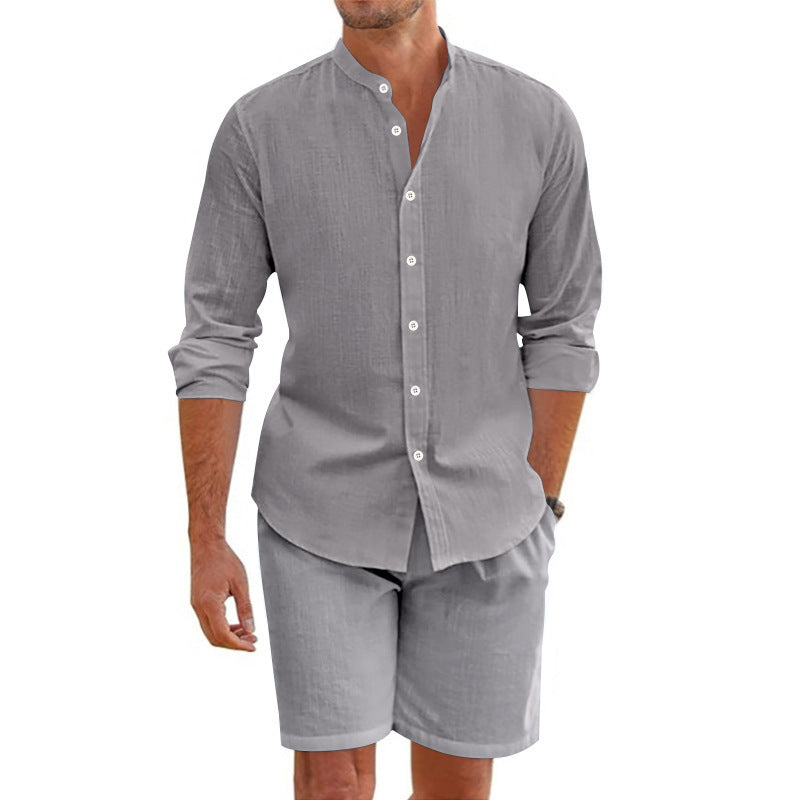Herren elegantes Kurzarmhemd und passende Shorts Aliams