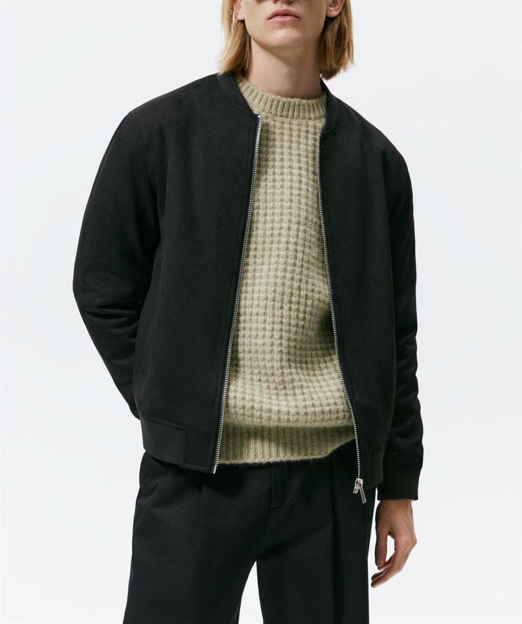 Herren Casual Elegante Sweatjacke mit Rundhalsausschnitt und seitlichen Eingrifftaschen Hedi-Mode