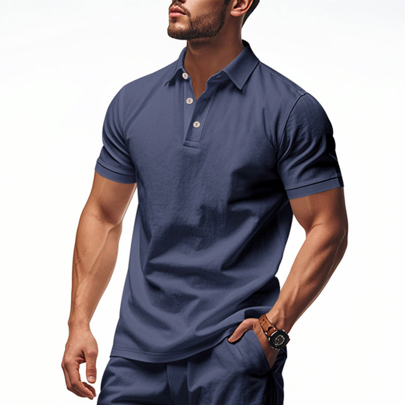 Herren Poloshirt mit strukturiertem Design und modischen Knopfdetails Aliams