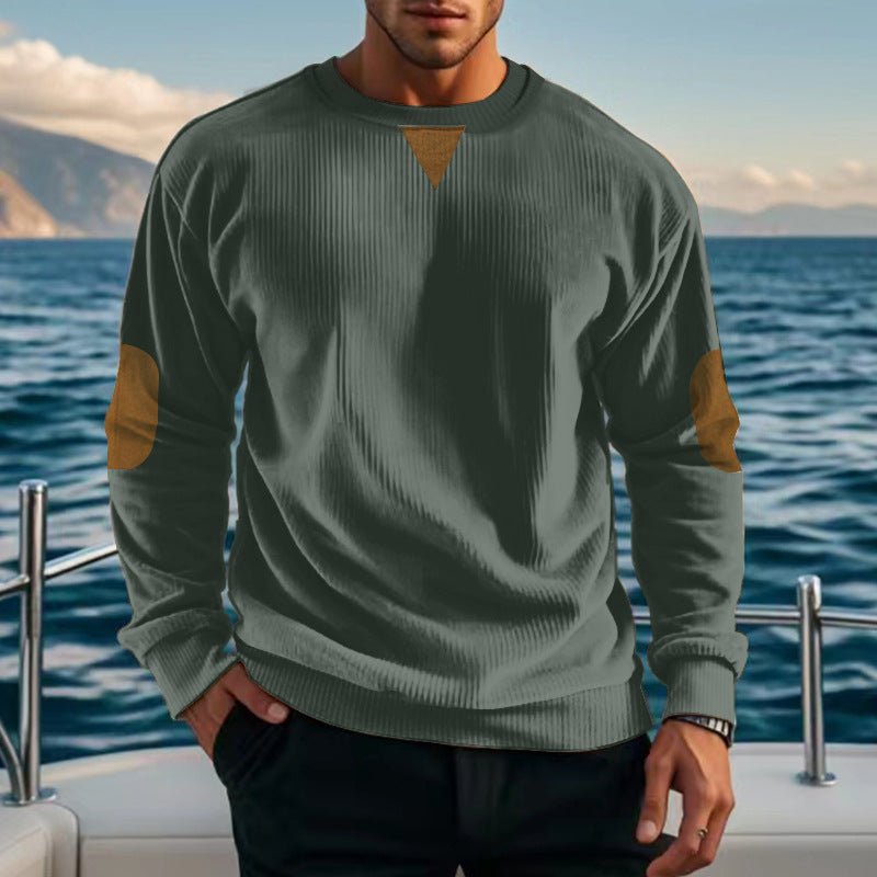 Herren klassischer Rippstrick Pullover Aliams