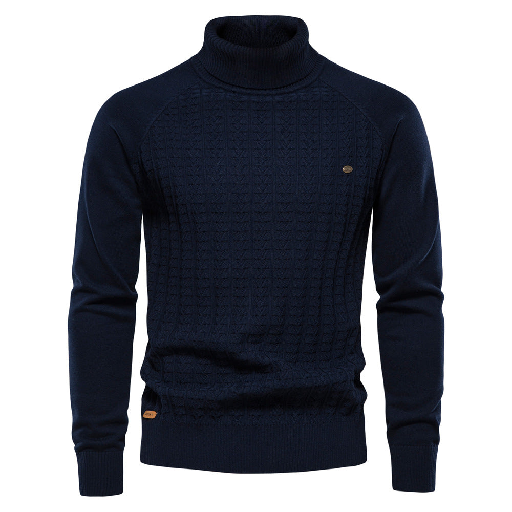 Herren Rollkragenpullover mit strukturiertem Muster Aliams