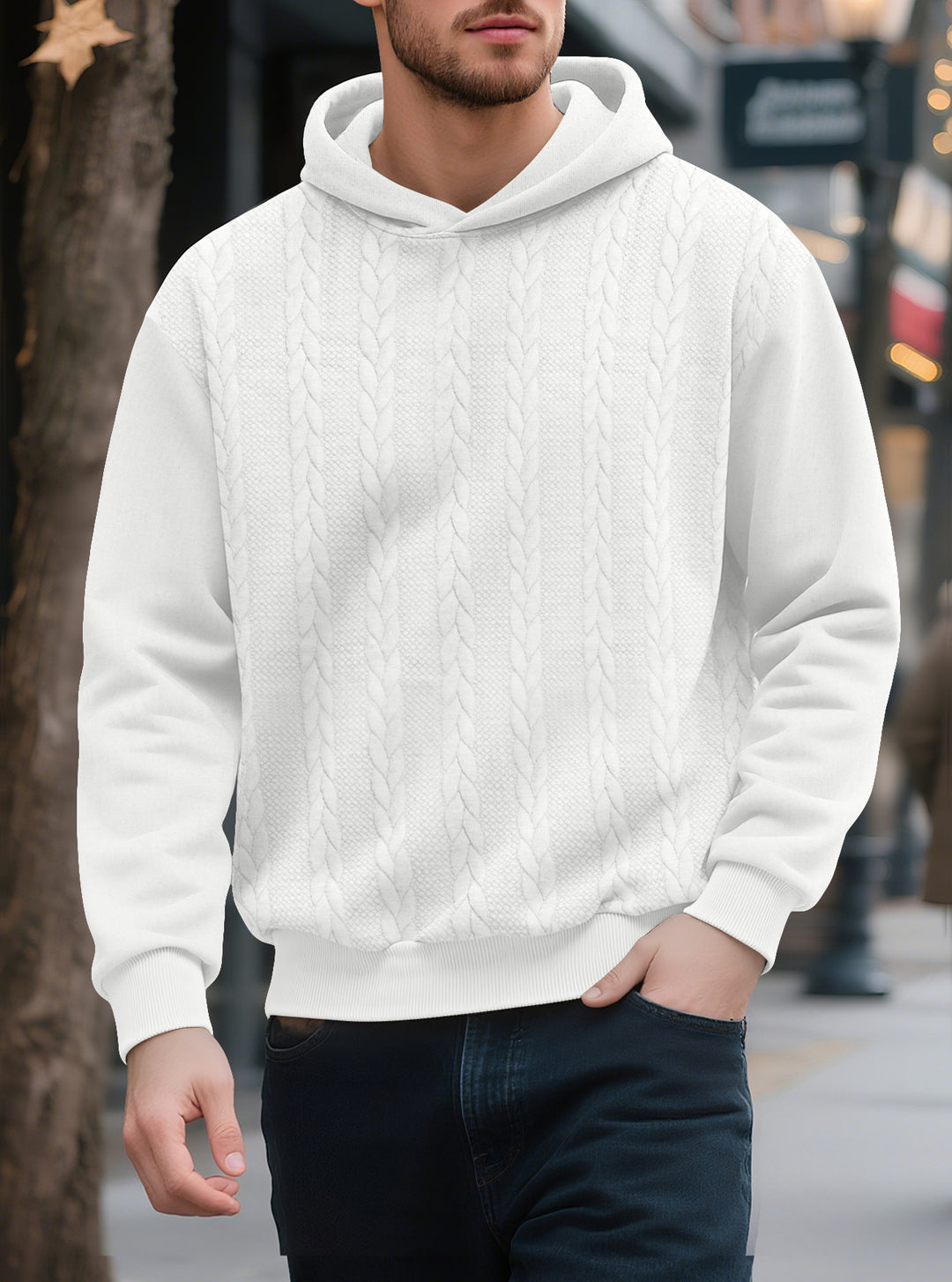 Herren Kapuzensweater mit innovativer Strickstruktur Aliams