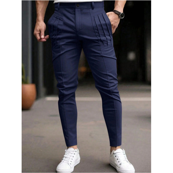 Herren elegante Slim-Fit Hose mit hochwertigen Falten und praktischen Taschen Aliams