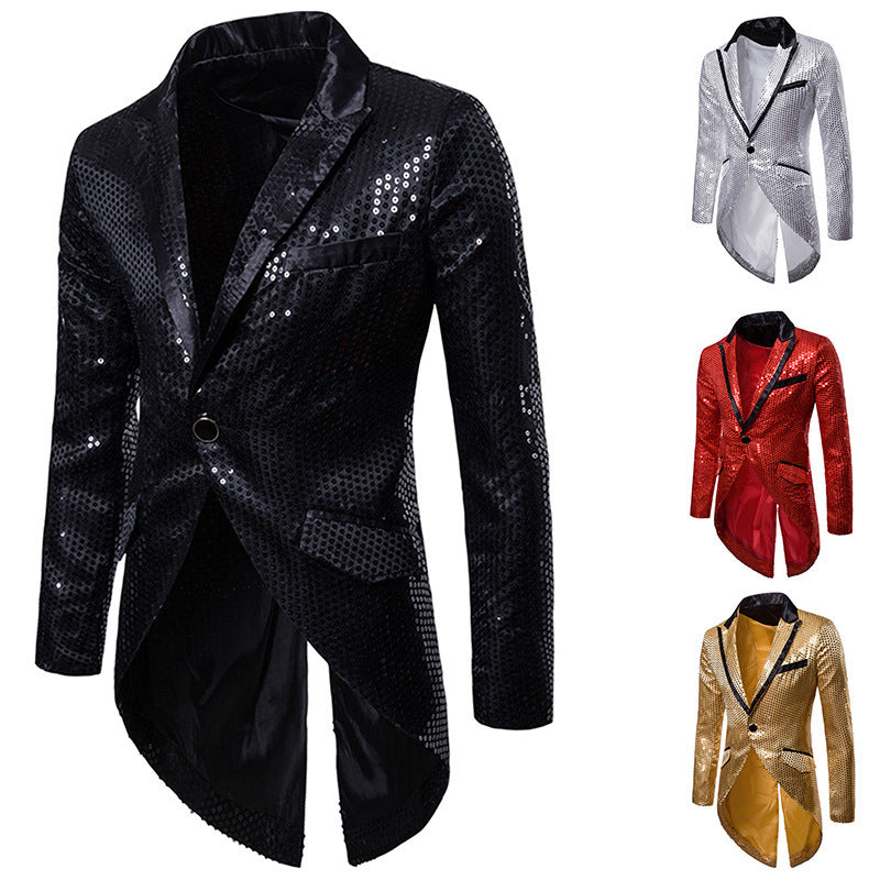 Herren eleganter glamouröser Blazer mit Pailletten Aliams
