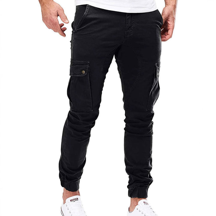 Herren Cargo-Hose mit elastischen Bündchen und multifunktionalen Taschen Aliams