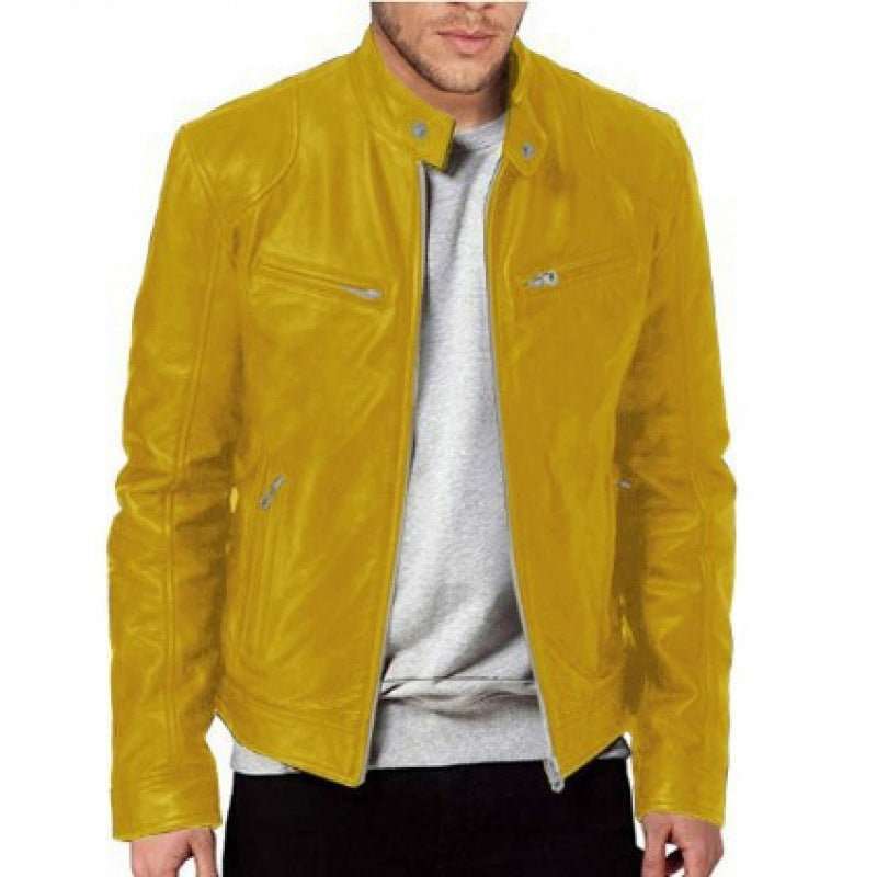 Herren hochwertige Biker-Lederjacke Aliams