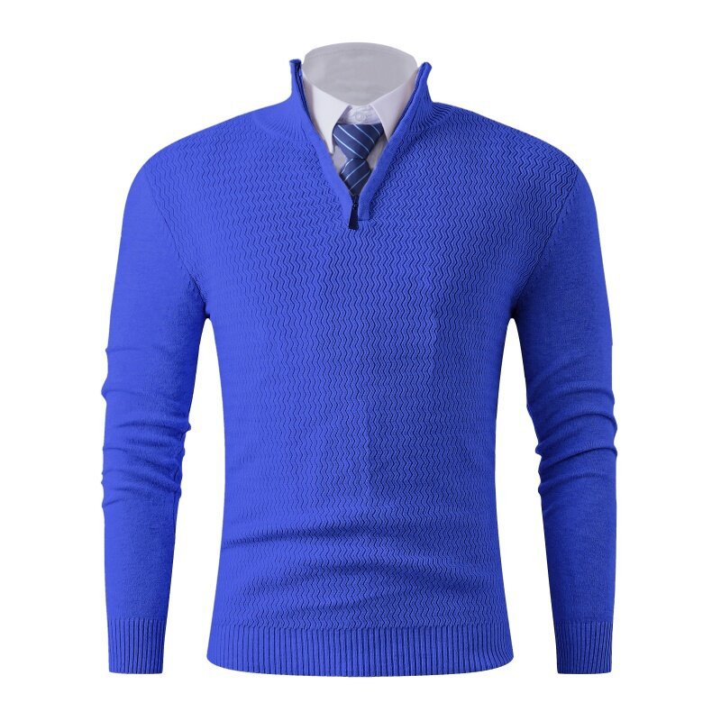 Herren Strickpullover mit modernem Stehkragen und strukturiertem Design Aliams