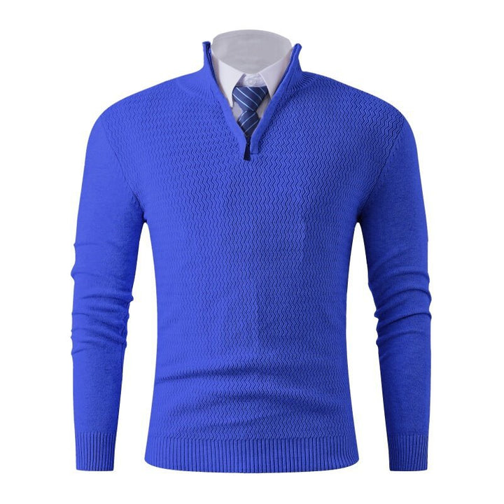 Herren Strickpullover mit modernem Stehkragen und strukturiertem Design Aliams