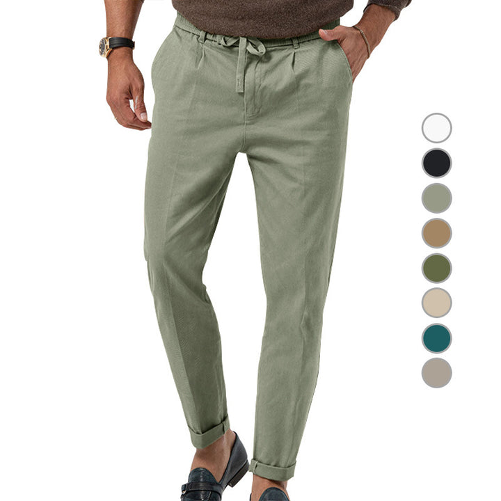 Herren Bequeme Chino-Hose mit elastischem Bund und stylischem Kordelzug Aliams