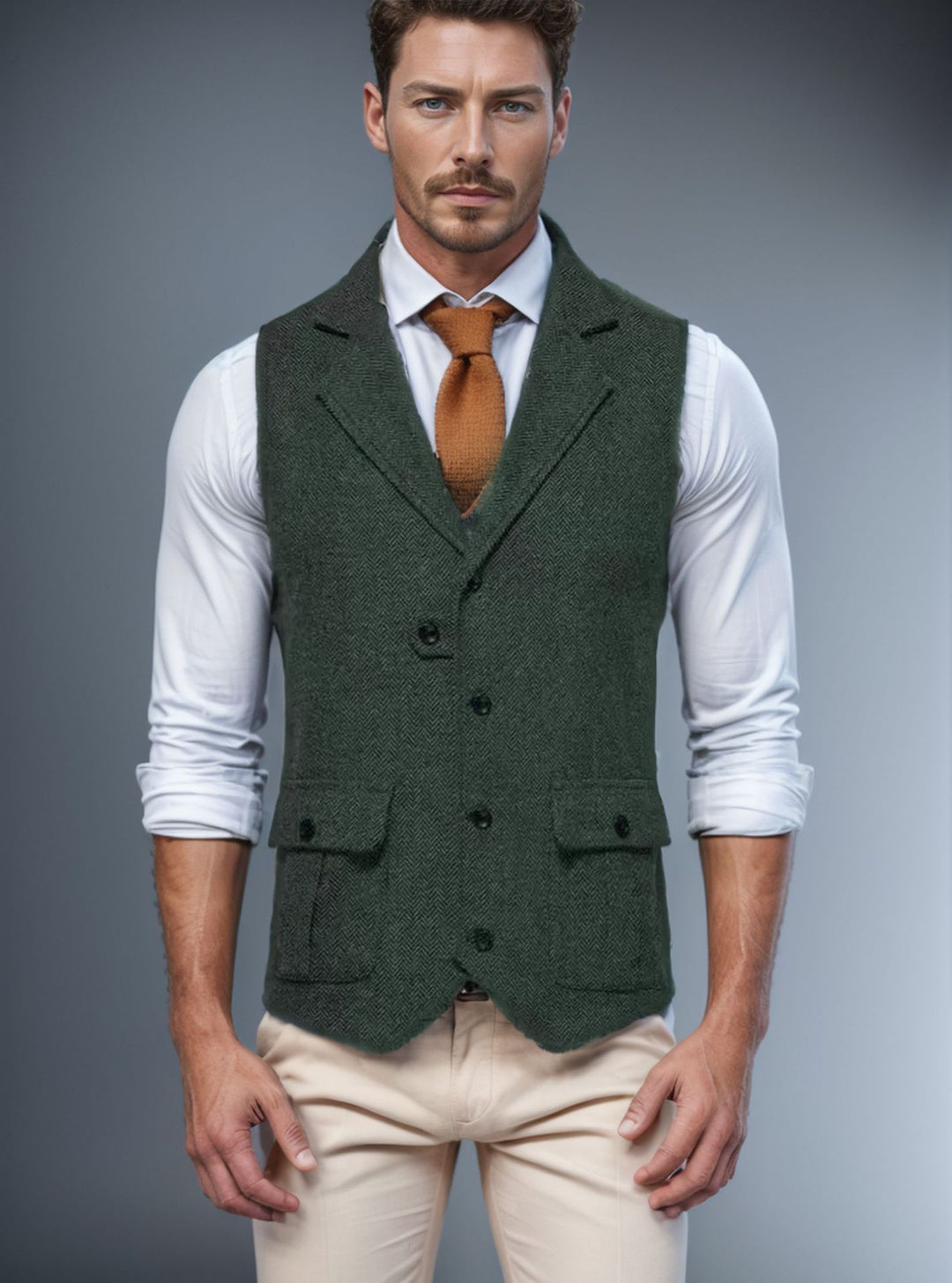 Herren Weste im klassischen Herringbone-Design Aliams