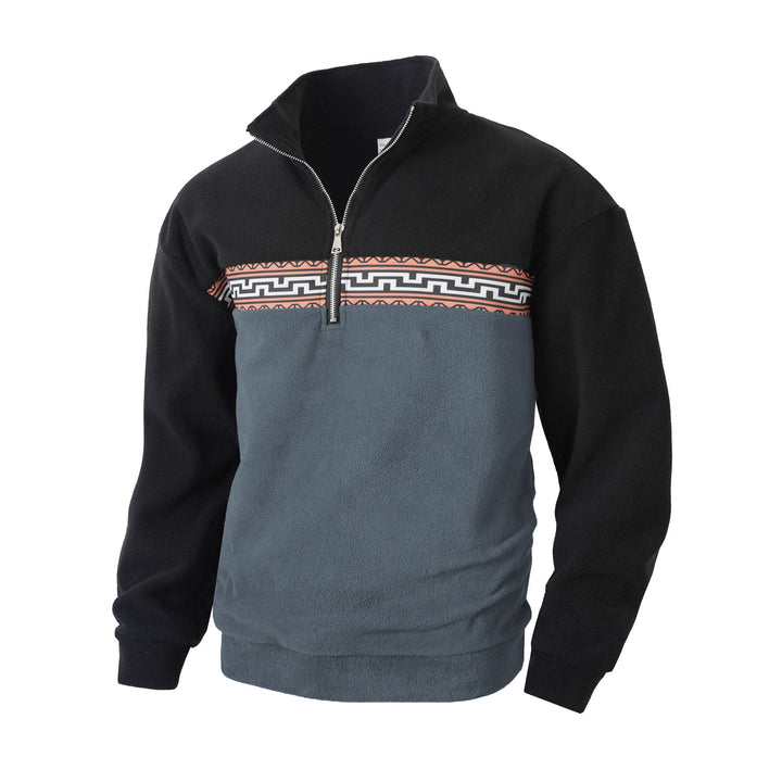 Herren Fleece-Pullover mit modernem Reißverschluss und kreativem Design Aliams