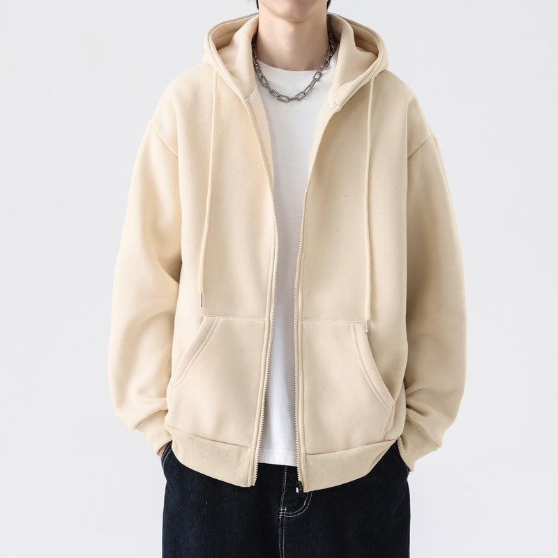 Herren Kapuzensweatjacke mit durchgehendem Reißverschluss und legerer Passform Aliams