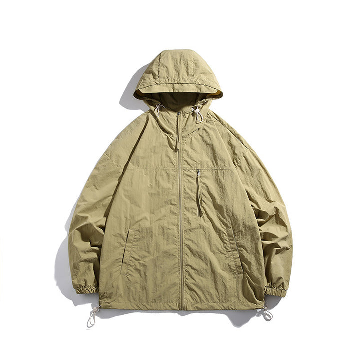 Herren Funktionsjacke mit verstellbarem Kapuzenschutz und atmungsaktiven Einsätzen Aliams