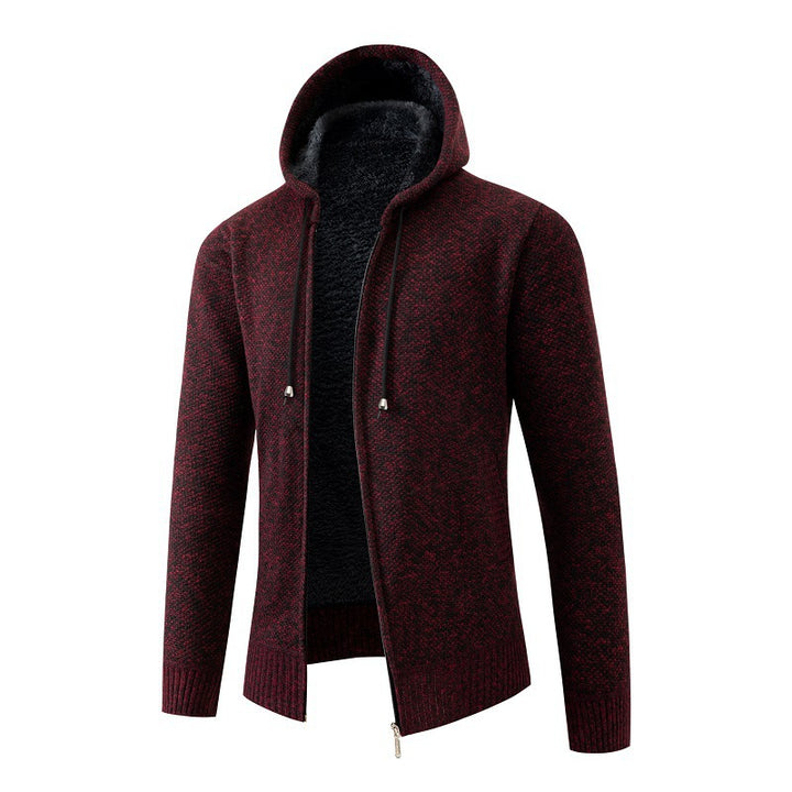 Herren bequeme Strickjacke mit Kapuze Aliams