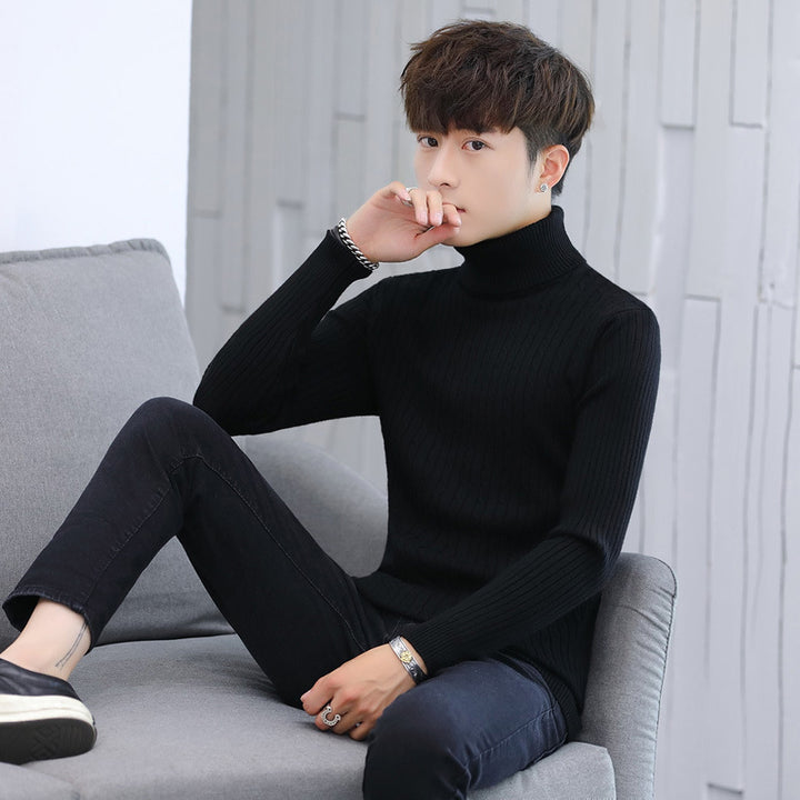 Herren Eleganter Rollkragenpullover mit Rippmuster Aliams