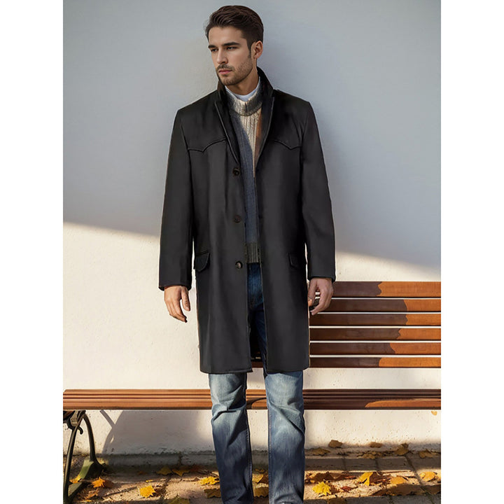 Herren eleganter Mantel mit hochwertigen Details und klassischem Schnitt Aliams