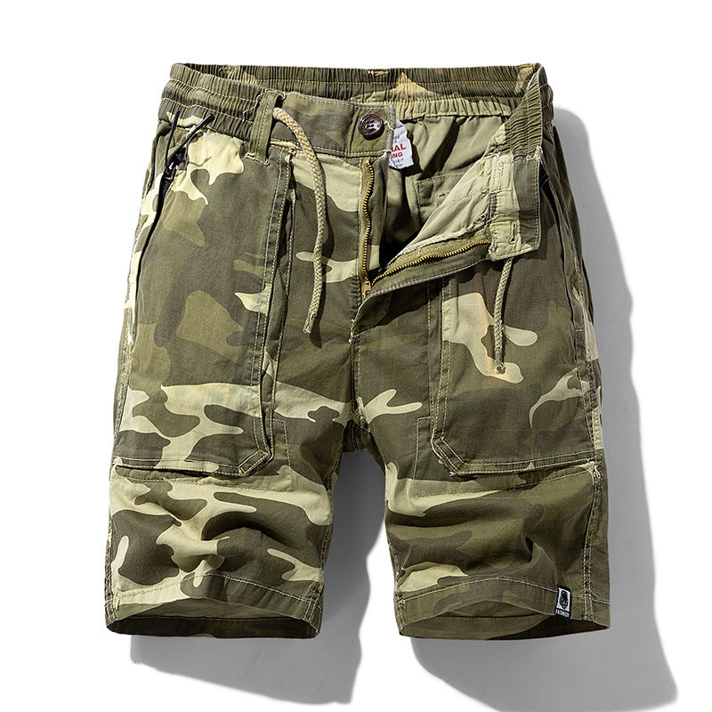 Herren Cargoshorts mit elastischem Bund und multifunktionalen Taschen Aliams