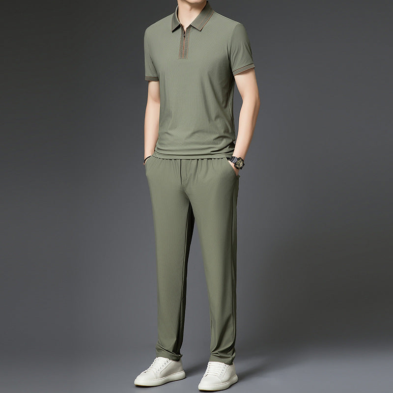 Herren sportlicher Freizeitanzug mit modernem Reißverschluss Aliams