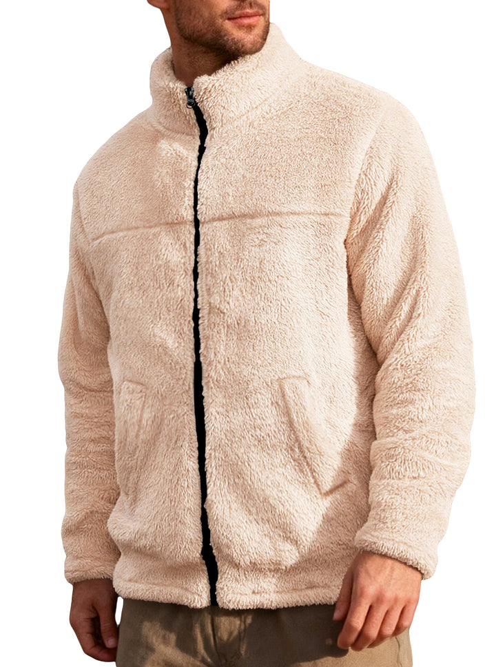 Herren Fleecejacke mit hohem Kragen und weichem Innenfutter Aliams