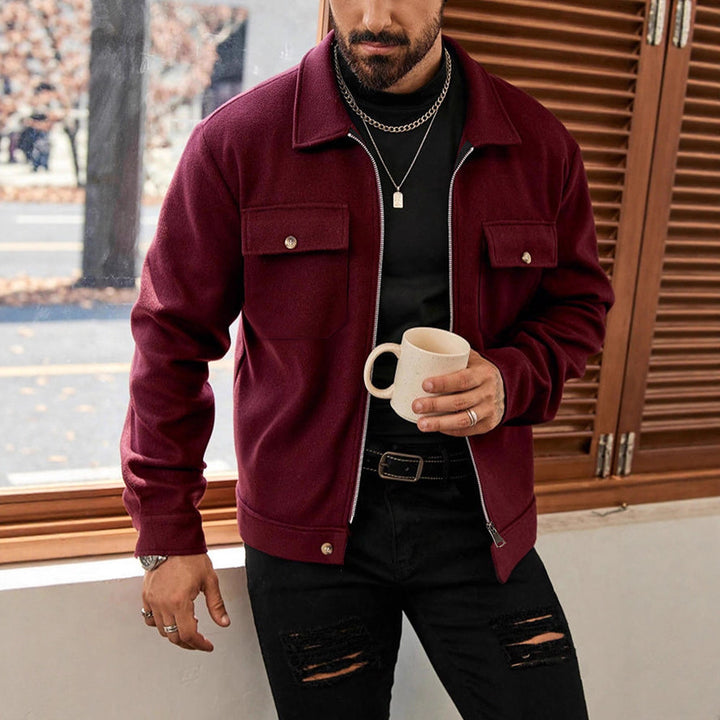 Herren City-Stil Jacke mit verstecktem Reißverschluss von Aliams