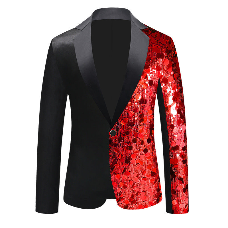 Herren Glitzernder Smokingblazer mit asymmetrischem Design Aliams