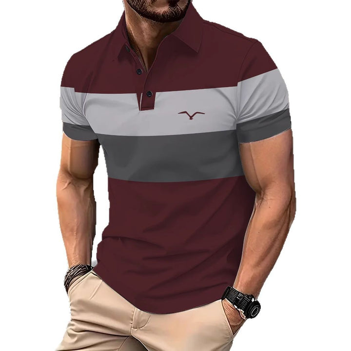 Herren Kurzarm Poloshirt mit markantem Farbdesign Aliams
