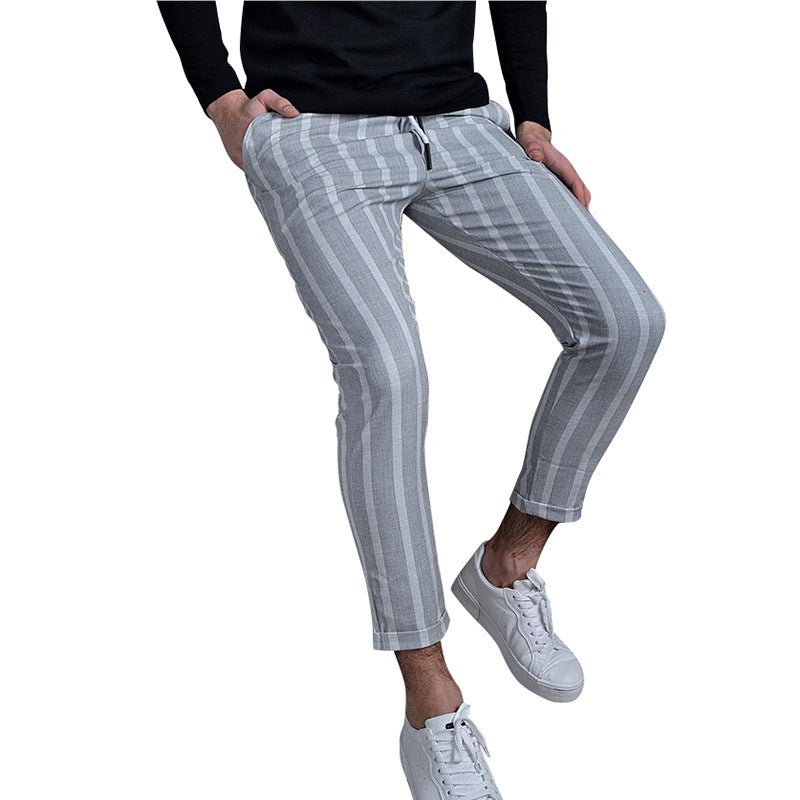 Herren Freizeithosen im modernen Streifenlook mit elastischem Bund Aliams