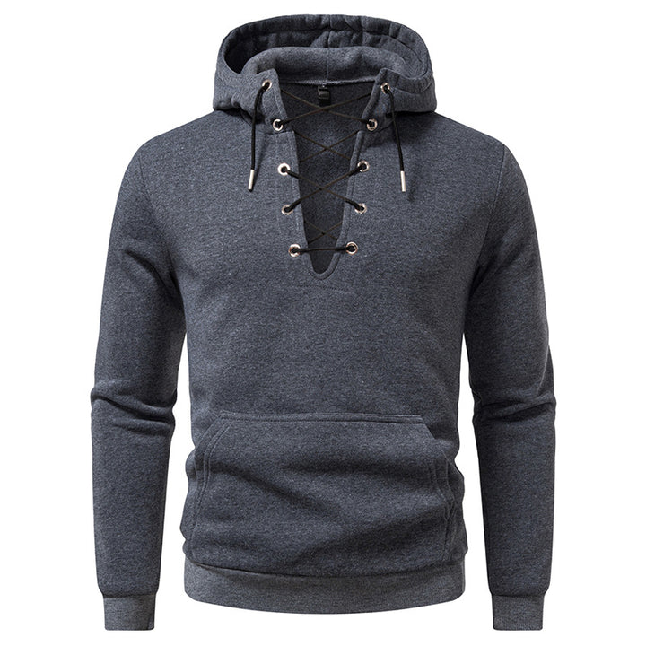 Herren Kapuzenpullover mit modischem Schnürdesign Aliams