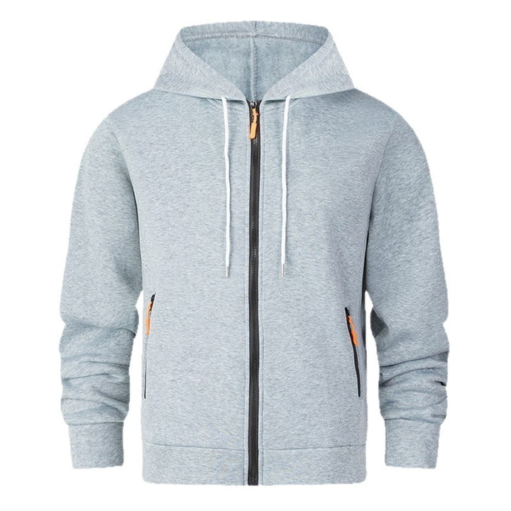 Herren sportlicher Fleece-Hoodie mit funktionalen Reißverschlusstaschen Aliams