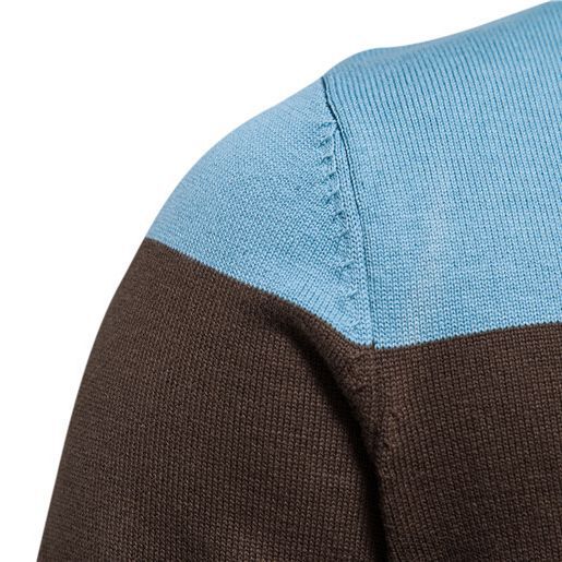 Herren Strickjacke mit modernem Zipper und sportiven Farbstreifen Aliams