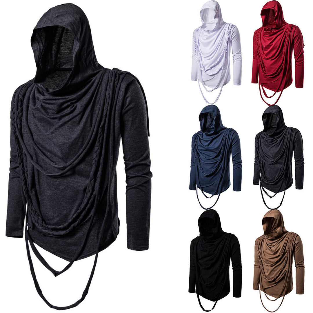 Herren asymmetrisches Kapuzenshirt mit dekorativen Details Aliams