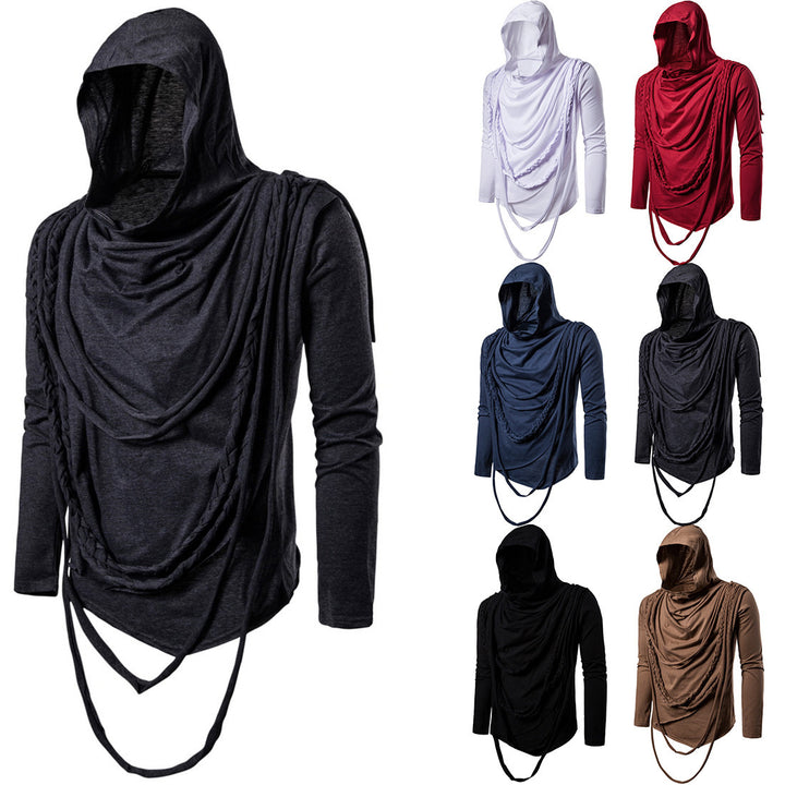 Herren asymmetrisches Kapuzenshirt mit dekorativen Details Aliams