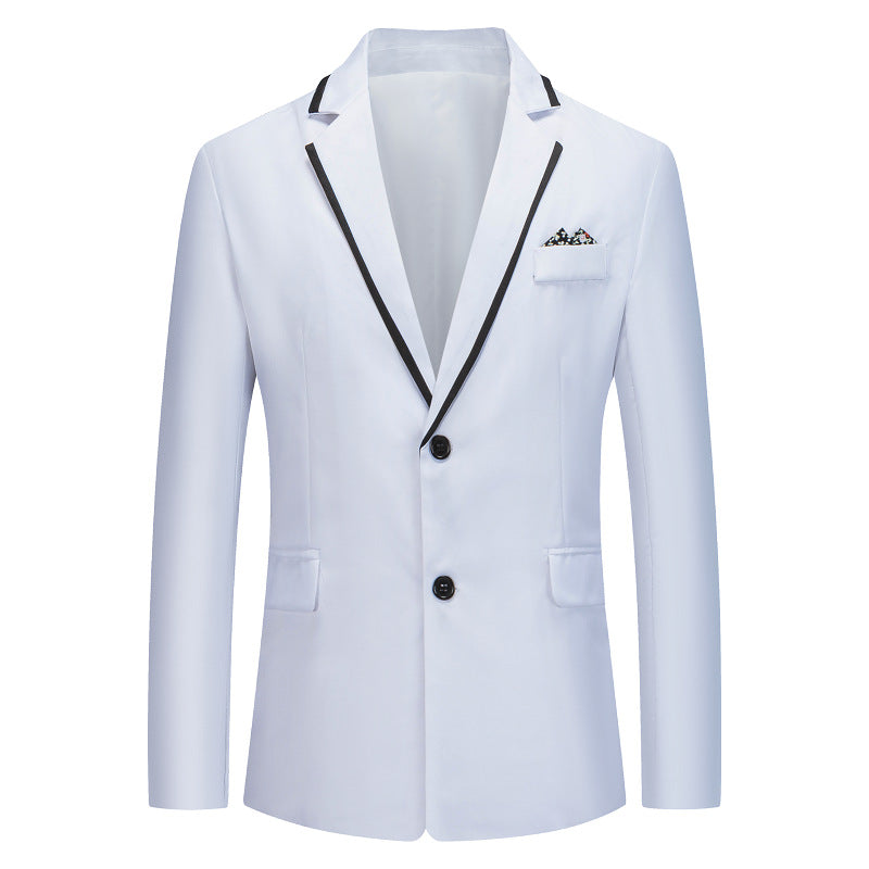 Herren eleganter smoking blazer mit kontrastierenden Details und praktischen Taschen Aliams