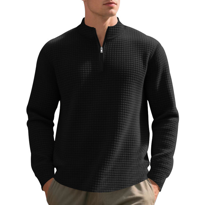 Herren Sportpullover mit Halbreißverschluss und strukturiertem Design Aliams