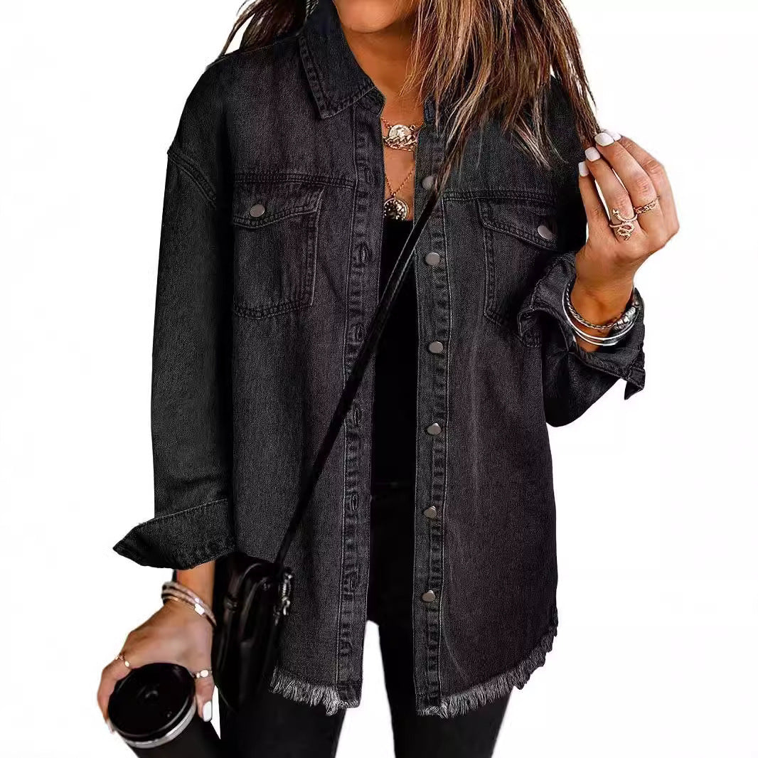Femme Destroyed Denim Westernjacke Aliams