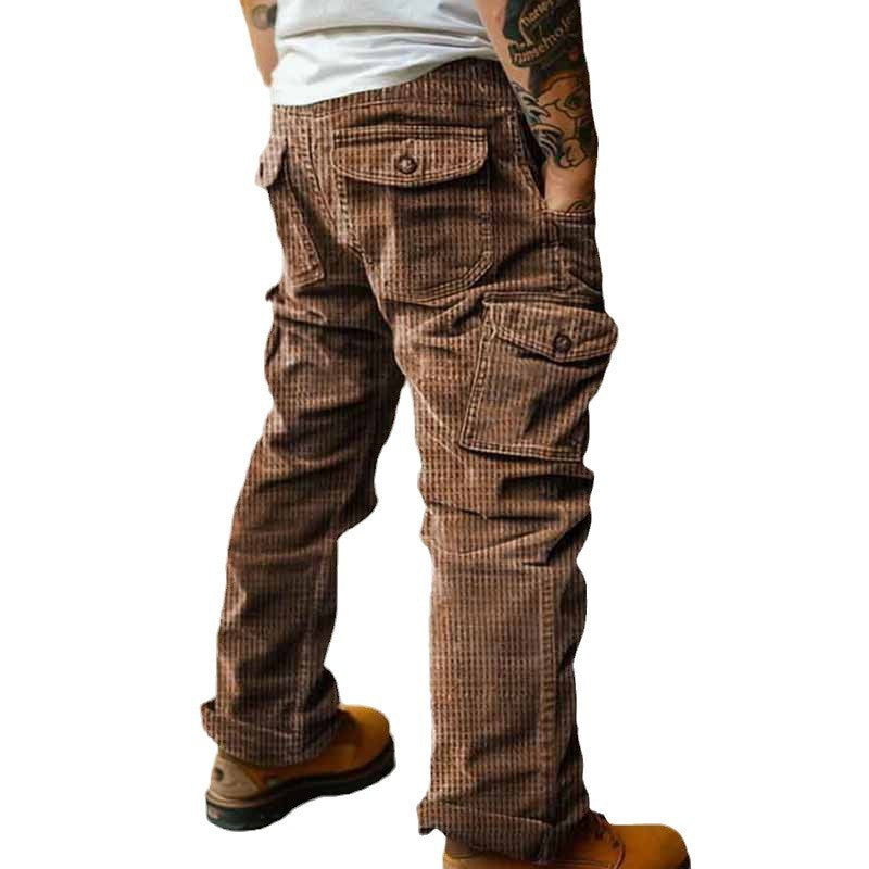 Herren Cargo-Hose mit Taschen und Rippstruktur Aliams
