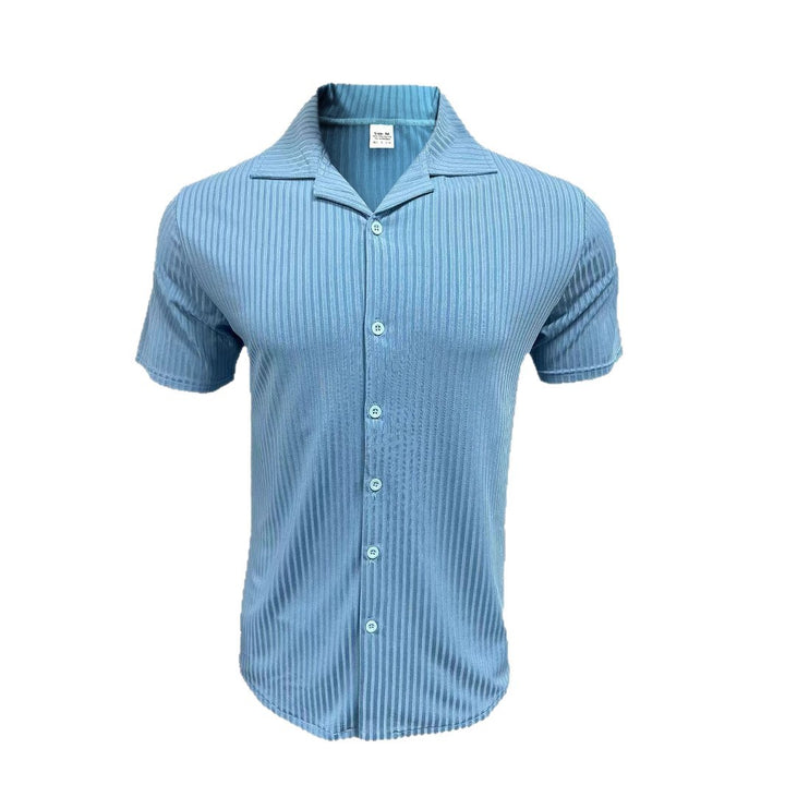 Herren Kurzarm-Hemd mit feinem Rippendesign Aliams