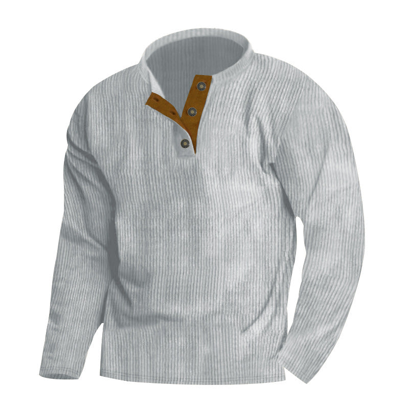 Herren Wellness-Pullover mit strukturiertem Stoff und knopffreier Front Aliams
