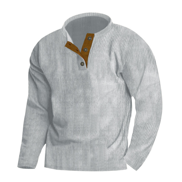 Herren Wellness-Pullover mit strukturiertem Stoff und knopffreier Front Aliams