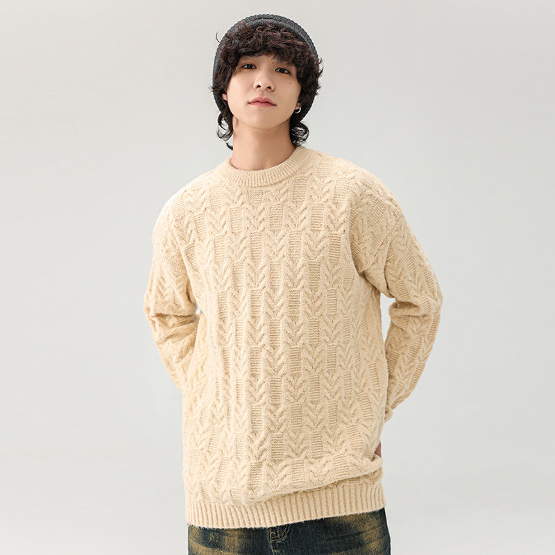 Herren Grobstrickpullover mit klassischem Muster Aliams
